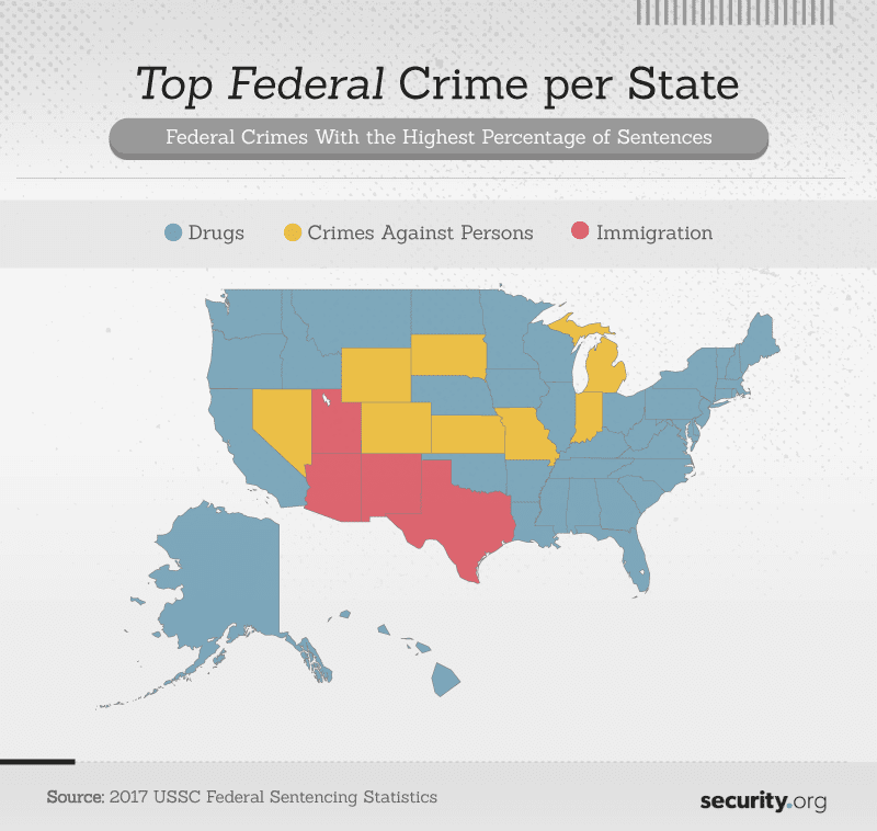 Top federal crimes per state